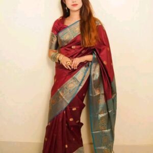 Silk Katan Saree with blause pcs